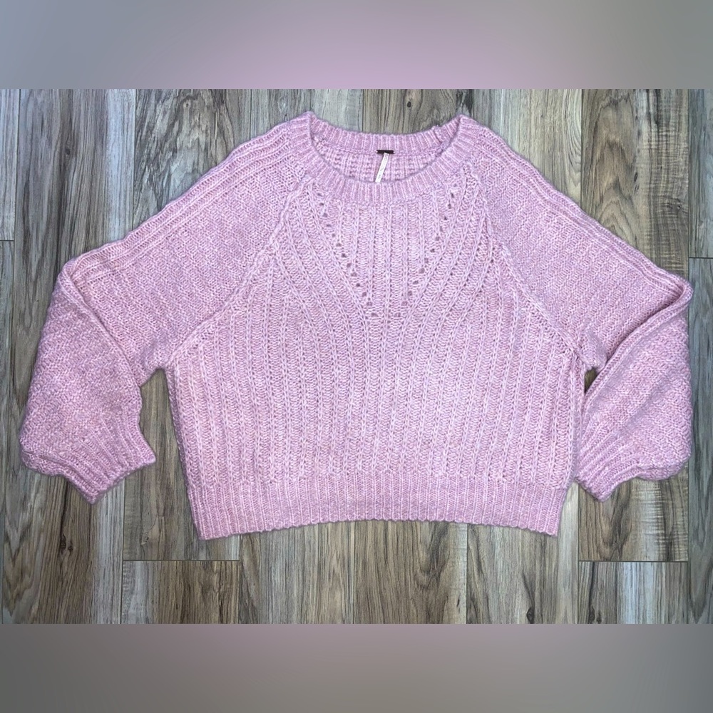 NWOT Free People lilac / lavender bubble sleeve sweater — size S (small)